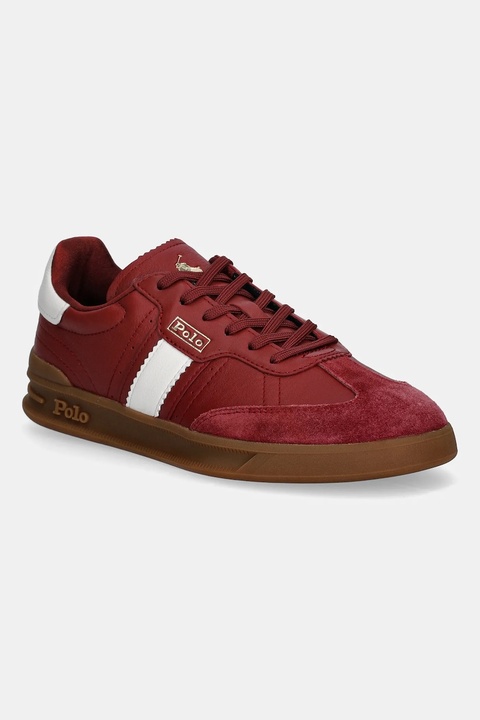 Polo Ralph Lauren sneakersy skórzane Htr Aera damskie kolor czerwony 804956688005 - zdjęcie produktu nr 1