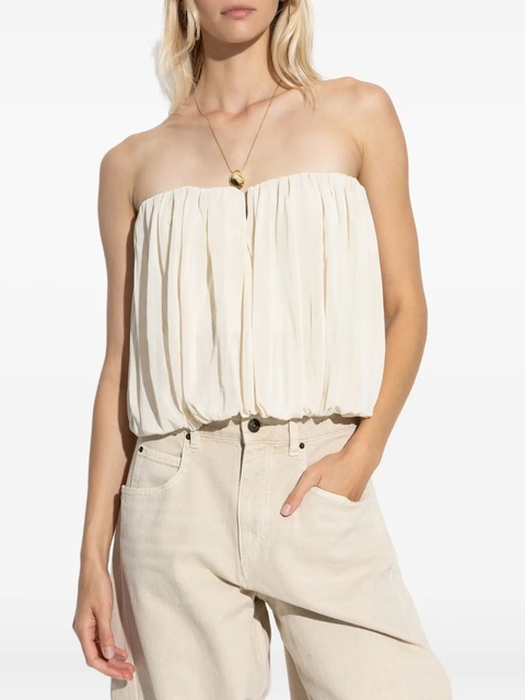 ISABEL MARANT Amalia gathered strapless blouse - Neutrals - zdjęcie produktu nr 2