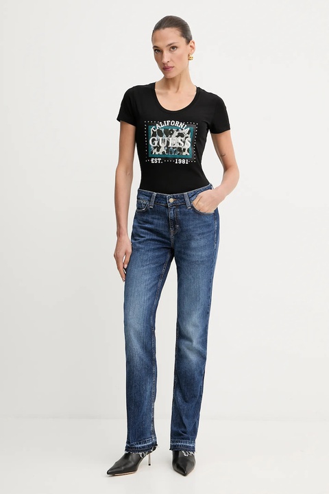 Guess t-shirt ANIMALIER damski kolor czarny W5YI27 J1314 - zdjęcie produktu nr 2