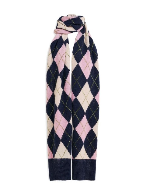 Essentiel Antwerp argyle jacquard scarf - Blue - zdjęcie produktu nr 1
