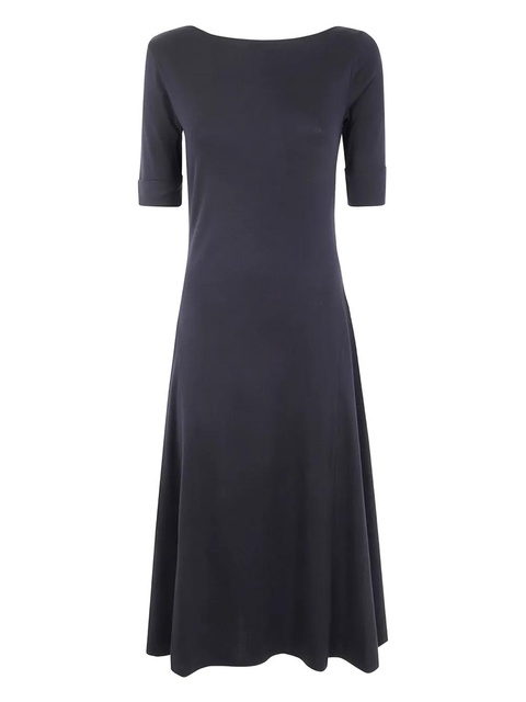 Lauren Ralph Lauren boat-neck short-sleeves midi dress - Black - zdjęcie produktu nr 1