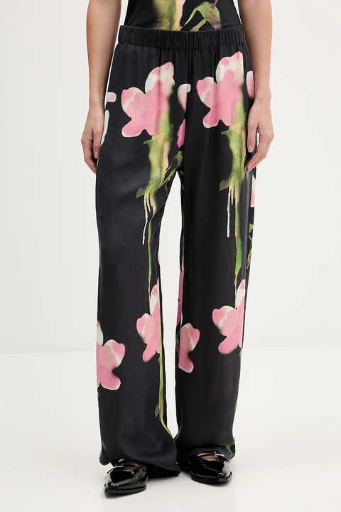 Stine Goya spodnie damskie kolor czarny szerokie high waist SG-AW25-P009-2263 - zdjęcie produktu nr 1