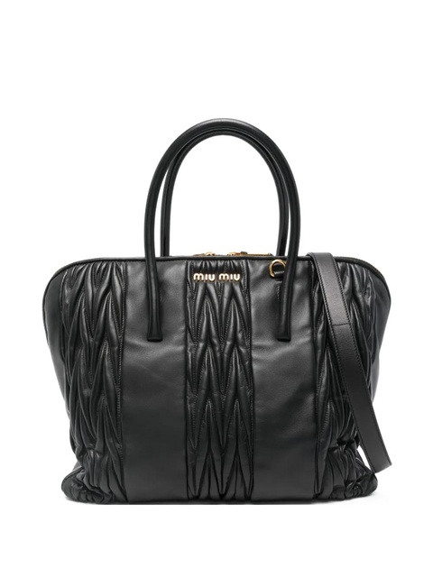Miu Miu logo-plaque shoulder bag - Black - zdjęcie produktu nr 1