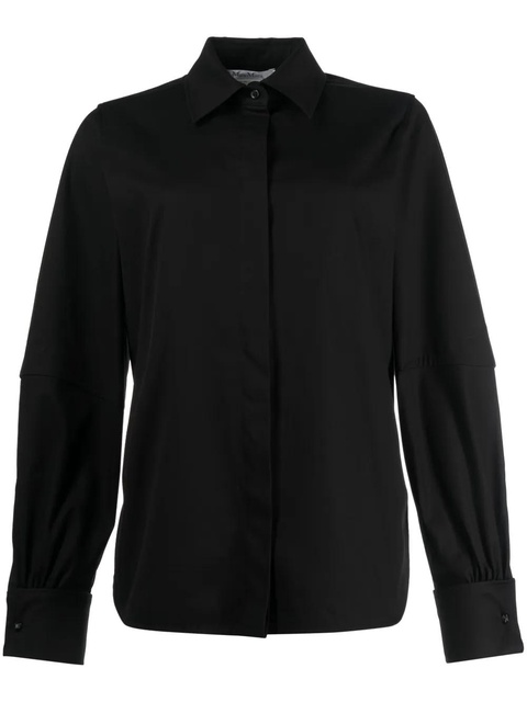 Max Mara long-sleeve stretch-cotton shirt - Black - zdjęcie produktu nr 1