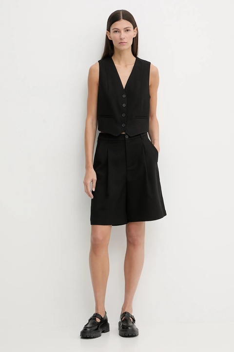 Marc O'Polo szorty damskie kolor czarny wzorzyste high waist 5000007582 - zdjęcie produktu nr 1