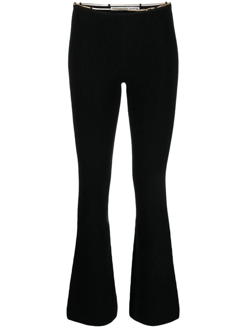 Alexander Wang ribbed chain-link flared trousers - Black - zdjęcie produktu nr 1