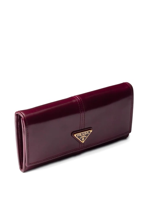 Prada leather triangular-logo wallet - Red - zdjęcie produktu nr 2
