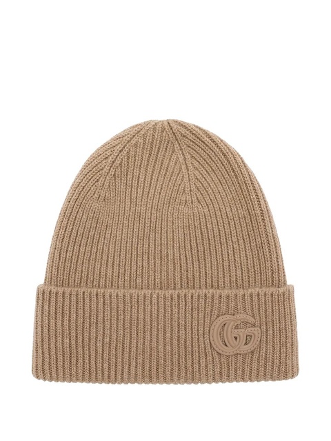 Gucci ribbed logo cuffia beanie hat - Neutrals - zdjęcie produktu nr 1