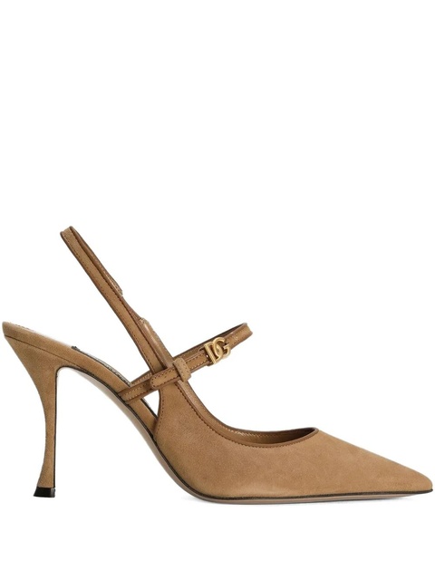 Dolce & Gabbana logo-appliqué slingback pumps - Neutrals - zdjęcie produktu nr 1