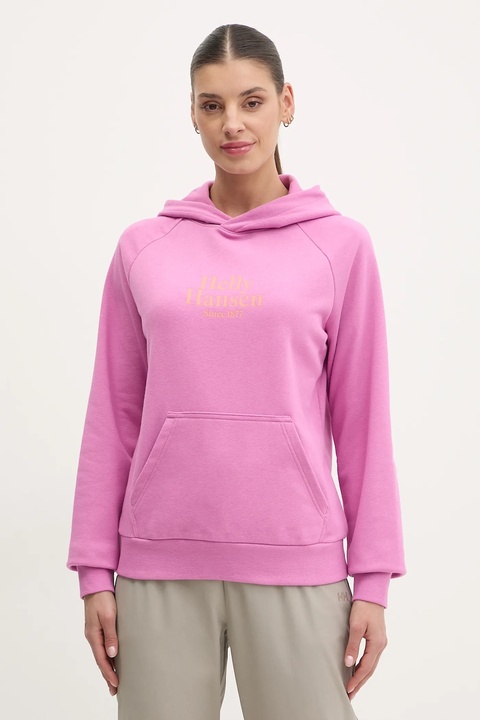 Helly Hansen bluza damska kolor fioletowy z kapturem z aplikacją 54239 - zdjęcie produktu nr 1
