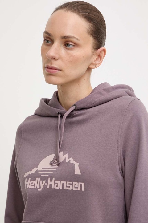 Helly Hansen bluza NORD GRAPHIC damska kolor fioletowy z kapturem 62981 - zdjęcie produktu nr 1