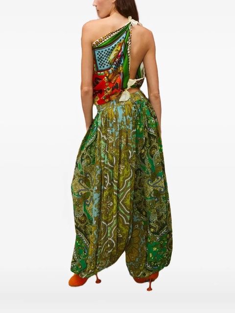 ALEMAIS Clemenza paisley-print pleated trousers - Green - zdjęcie produktu nr 2