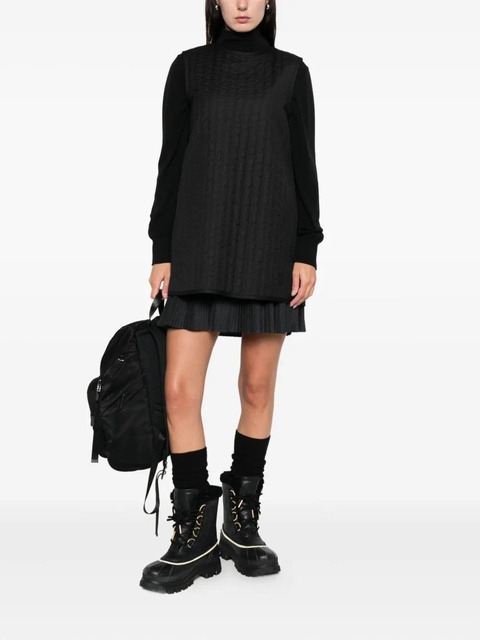 Moncler quilted pleated mini dress - Black - zdjęcie produktu nr 1