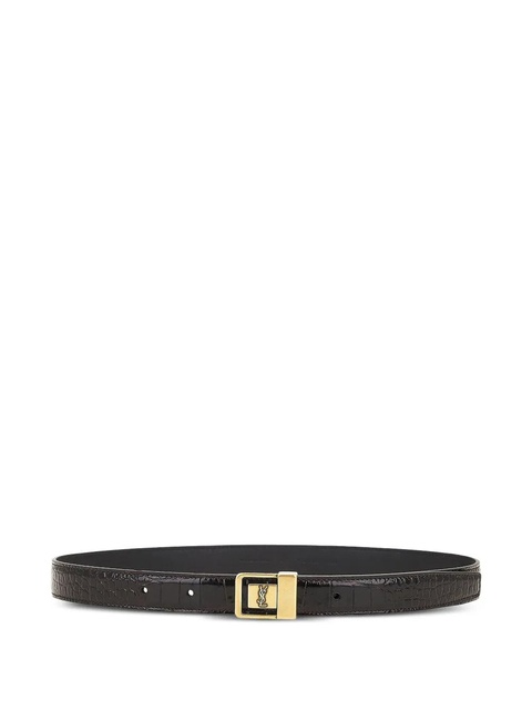 Saint Laurent crocodile-embossed leather belt - Brown - zdjęcie produktu nr 1
