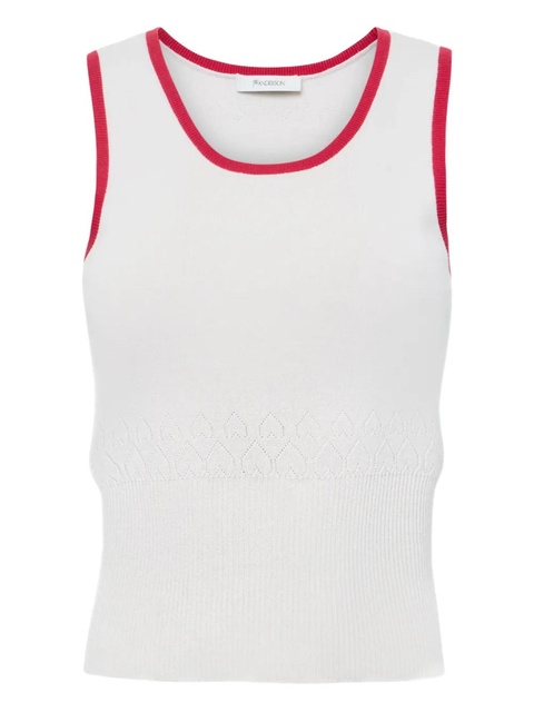 JW Anderson contrasting-trim tank top - White - zdjęcie produktu nr 1