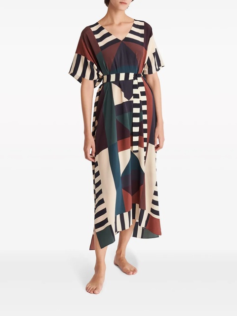 ERES Facette printed-silk kaftan midi dress - Brown - zdjęcie produktu nr 2