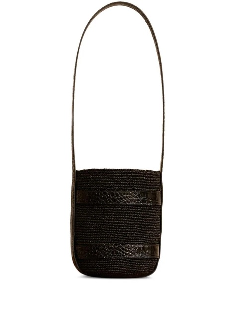 Manebi x Alex Rivière Studio raffia leather shoulder bag - Black - zdjęcie produktu nr 1
