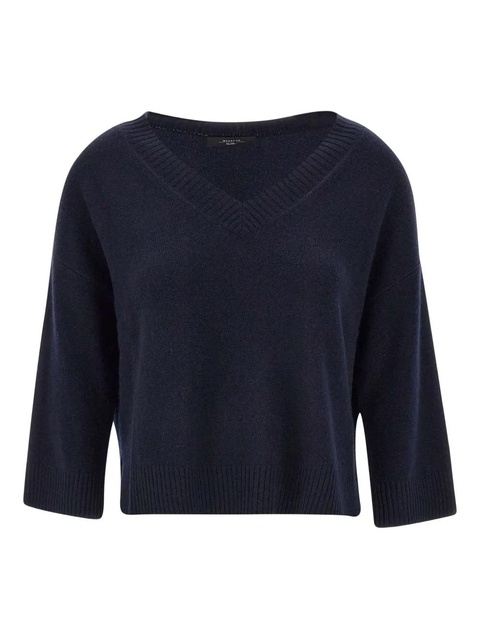 Weekend Max Mara Leva V-neck ribbed jumper - Blue - zdjęcie produktu nr 1