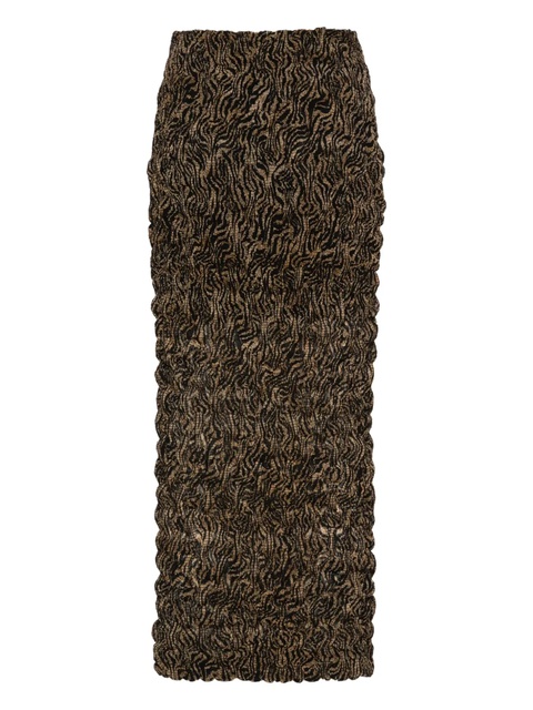 Nanushka ruffled zebra-print skirt - Brown - zdjęcie produktu nr 2