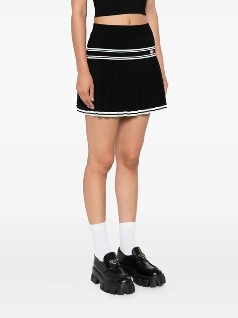 Casablanca pleated striped skirt - Black - zdjęcie produktu nr 2