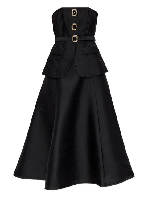 Self-Portrait belted buckle-detail dress - Black - zdjęcie produktu nr 1