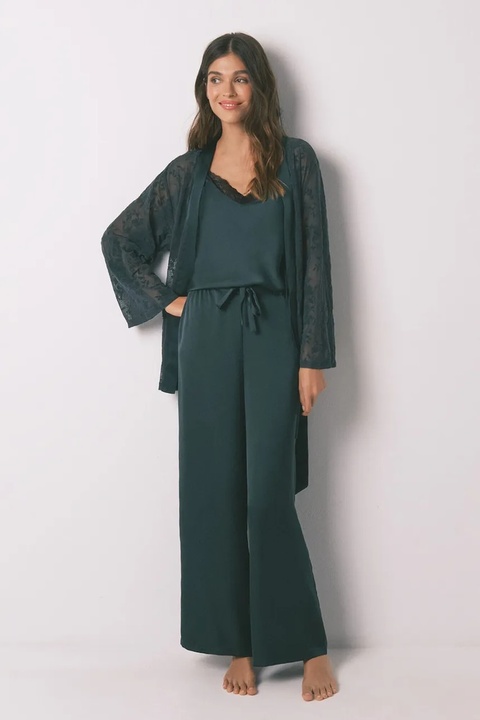 women'secret piżama damska kolor zielony satynowa 2542473 - zdjęcie produktu nr 1