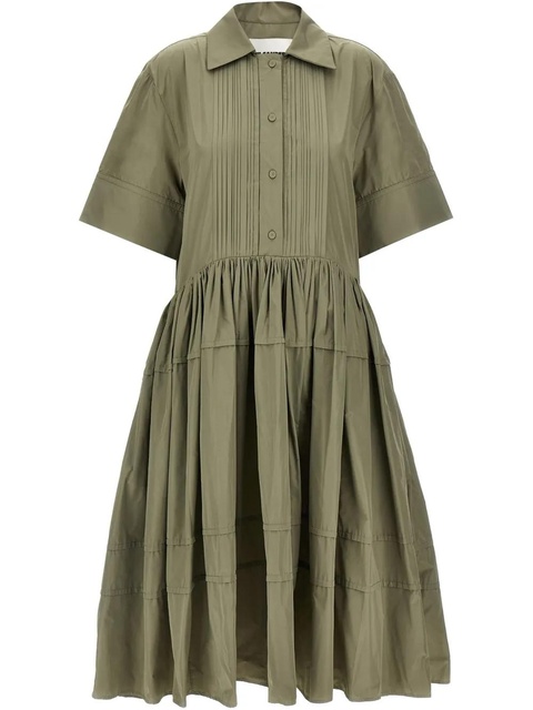 Jil Sander pleated shirt dress - Green - zdjęcie produktu nr 1