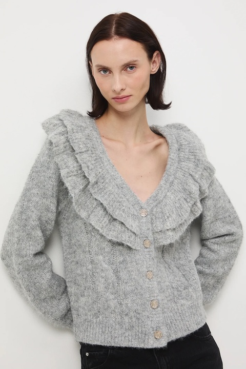 Medicine kardigan damski kolor szary ciepły - zdjęcie produktu nr 1