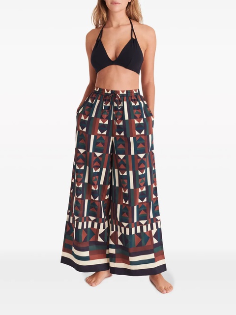 ERES Pluriel geometric-print palazzo pants - Brown - zdjęcie produktu nr 1