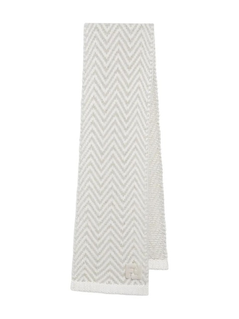 FENDI chevron logo-embroidery scarf - Neutrals - zdjęcie produktu nr 1