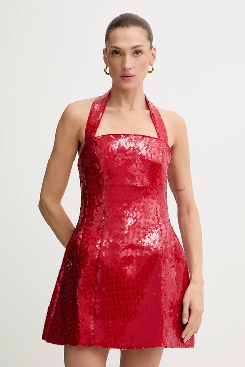 Bardot sukienka kolor czerwony mini rozkloszowana 59857DB2 - zdjęcie produktu nr 1