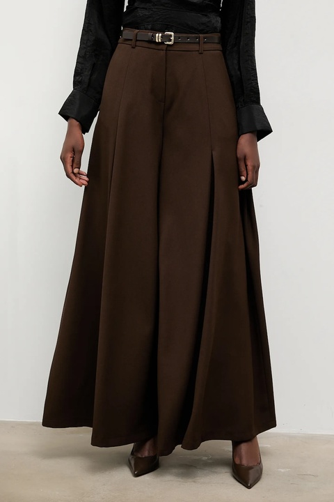 Answear.LAB spodnie damskie kolor brązowy szerokie high waist - zdjęcie produktu nr 1