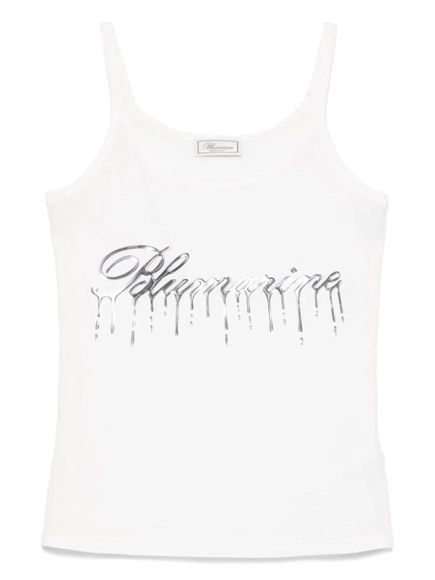 Blumarine dripping-logo tank top - White - zdjęcie produktu nr 1