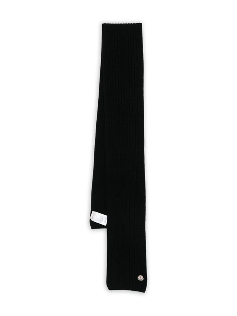 Moncler ribbed logo-patch scarf - Black - zdjęcie produktu nr 1
