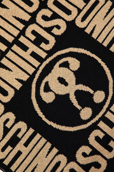 Moschino szalik z dodatkiem wełny kolor czarny M2966 30623 - zdjęcie produktu nr 2