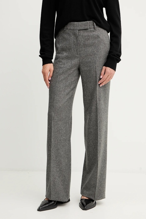 Iceberg spodnie z dodatkiem wełny damskie kolor szary proste high waist B081 3080 - zdjęcie produktu nr 1