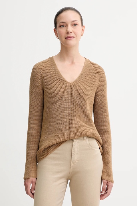Marc O'Polo sweter bawełniany damski kolor beżowy lekki 508605960097 - zdjęcie produktu nr 1