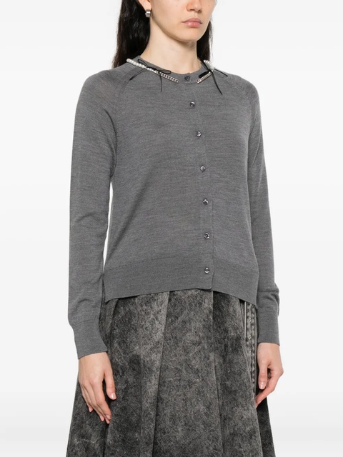 Simone Rocha merino wool cardigan - Grey - zdjęcie produktu nr 2