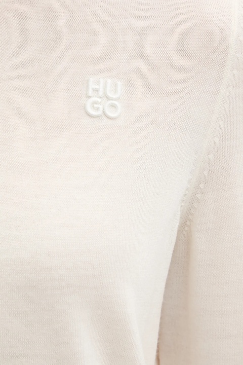 HUGO kardigan wełniany damski kolor beżowy lekki 50550984 - zdjęcie produktu nr 1