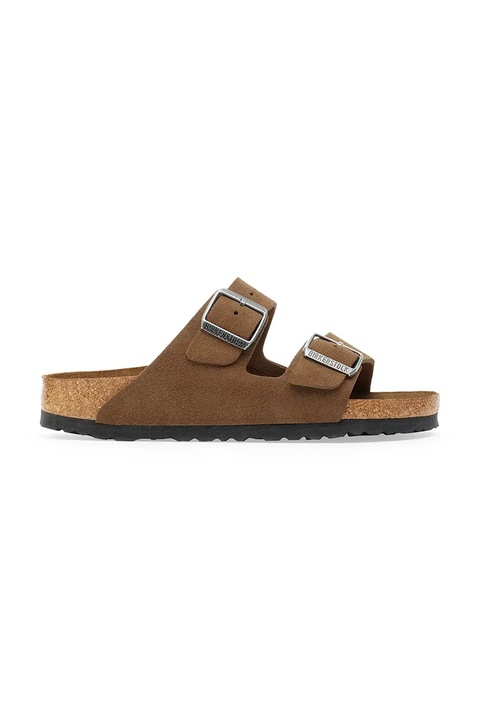 Birkenstock klapki zamszowe Arizona damskie kolor brązowy 1030865 - zdjęcie produktu nr 1