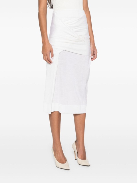 TOTEME draped-detailing midi skirt - White - zdjęcie produktu nr 2