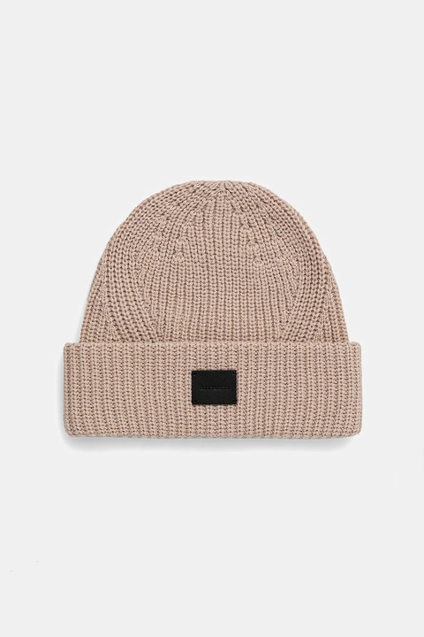 AllSaints czapka z dodatkiem wełny kolor beżowy 29AS101343 - zdjęcie produktu nr 1