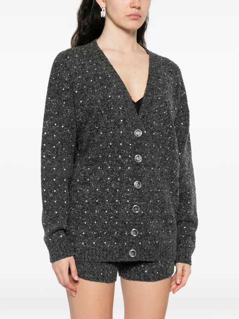 PINKO crystal-embellishment cardigan - Grey - zdjęcie produktu nr 2