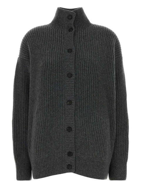 Prada ribbed elbow-patched cardigan - Grey - zdjęcie produktu nr 1