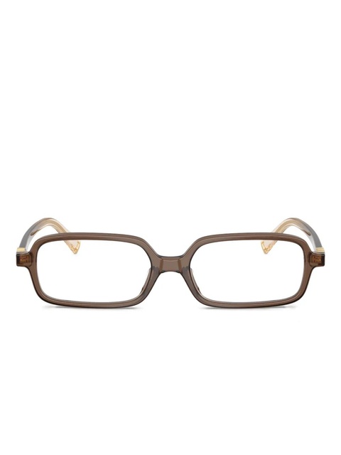 Miu Miu Eyewear rectangle-frame glasses - Brown - zdjęcie produktu nr 1