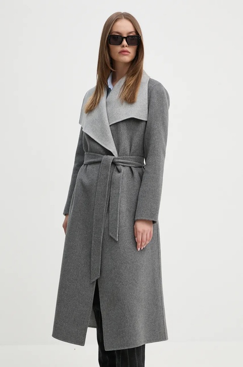 MACKAGE płaszcz wełniany kolor szary przejściowy oversize MAI-CN - zdjęcie produktu nr 1