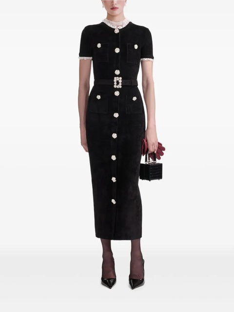 Self-Portrait embellished button dress - Black - zdjęcie produktu nr 1
