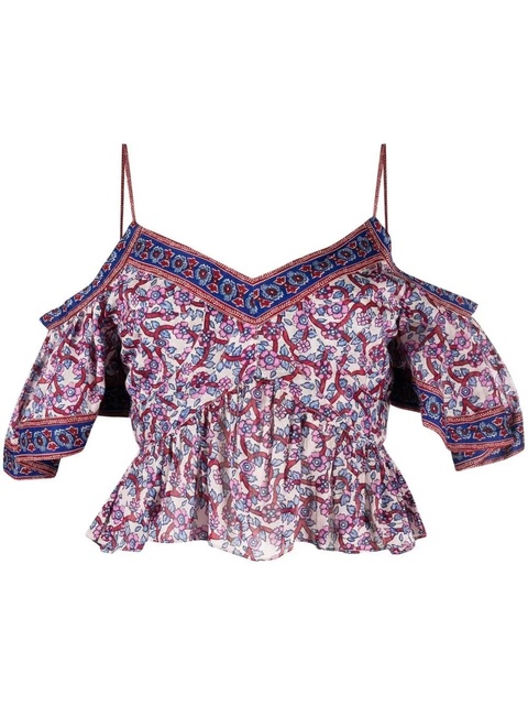 MARANT ÉTOILE Garuva floral-print blouse - Neutrals - zdjęcie produktu nr 1