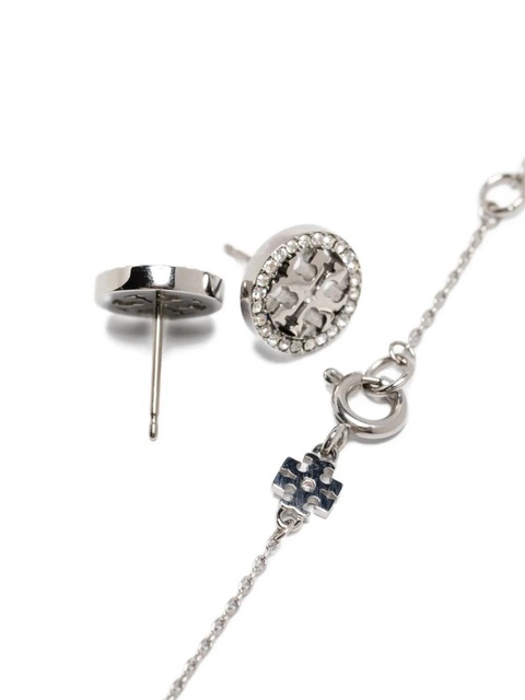 Tory Burch Miller crystal-embellished necklace and earring set - Silver - zdjęcie produktu nr 2