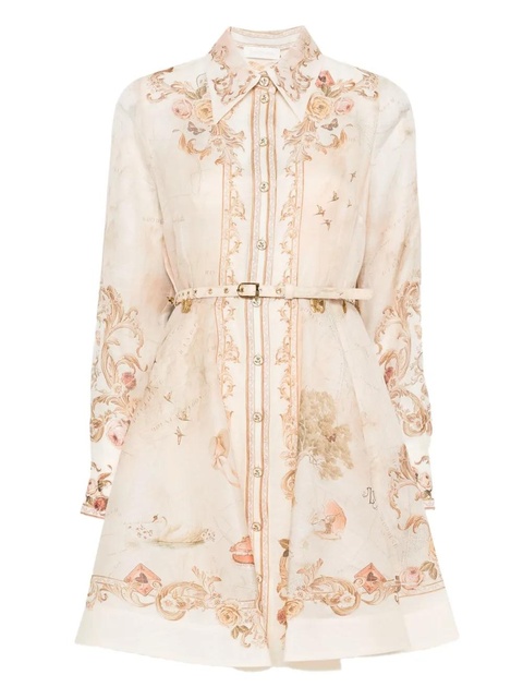 ZIMMERMANN floral-print belted mini dress - Neutrals - zdjęcie produktu nr 1